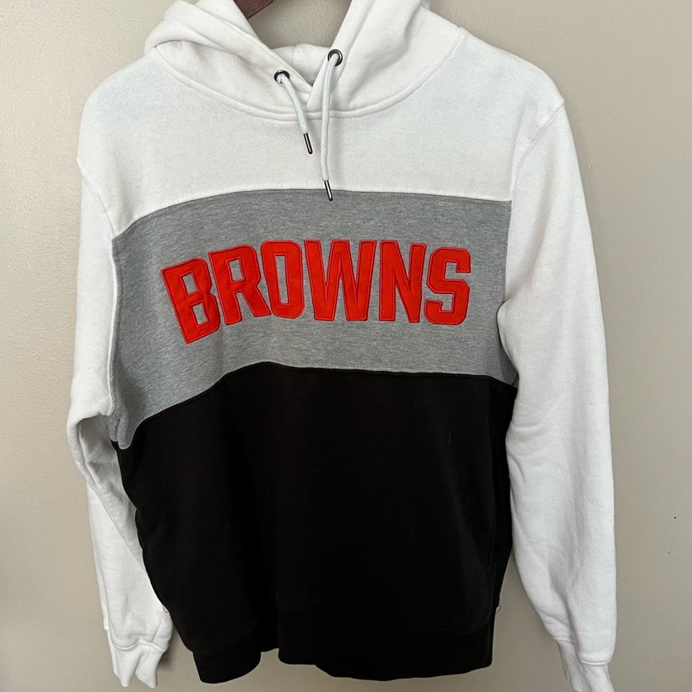 NFL Cleveland Browns team official Apparel color‎ block pullover Hoodie size M